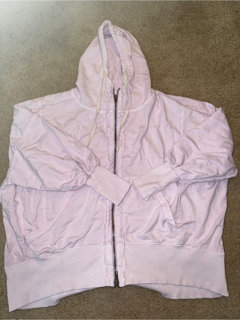 We The Free Pale Pink Zip-Up Hoodie Jacket